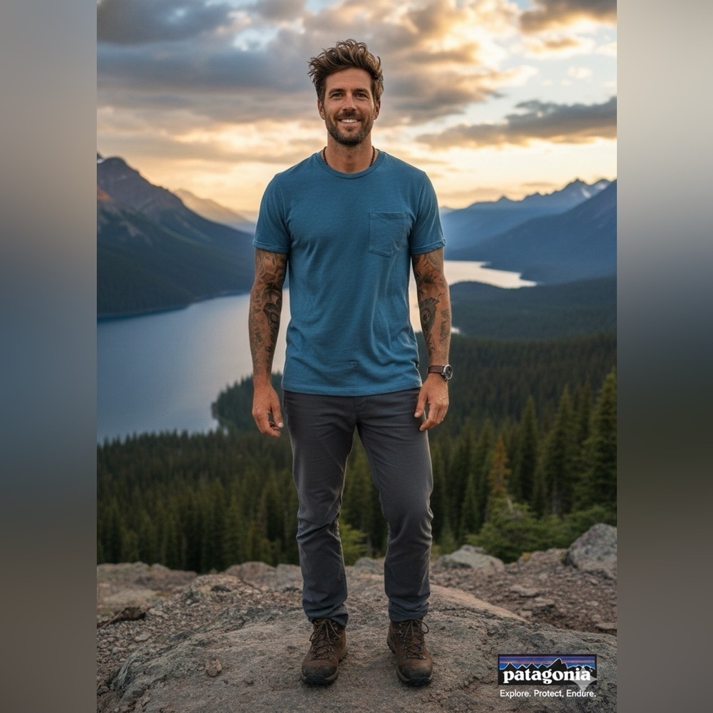 Patagonia Men's Blue T-Shirt size M